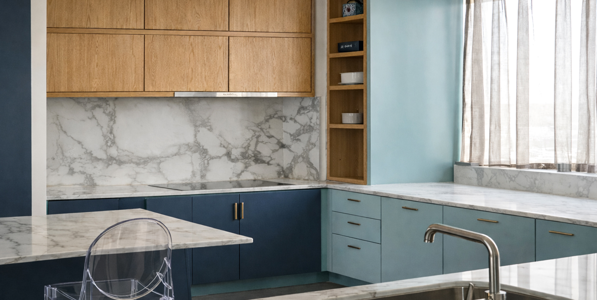 Colour Block Contemporary Kitchen Builder Custom Trenic Constructions